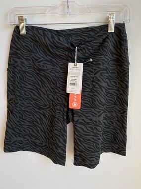 Tasc ALLways Pocket Bike Short Black Ripple Organic Cotton Blend Women’s L